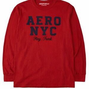 Aeropostale AERO NYC Men’s Red Long Sleeve Graphic Shirt 2XL